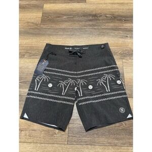 $66 Roark Men's Passage Noches 18" Boardshorts-Black -‎ Size: 30W  New Tags